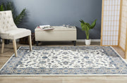 Sydney Collection Classic Rug White With Beige Border