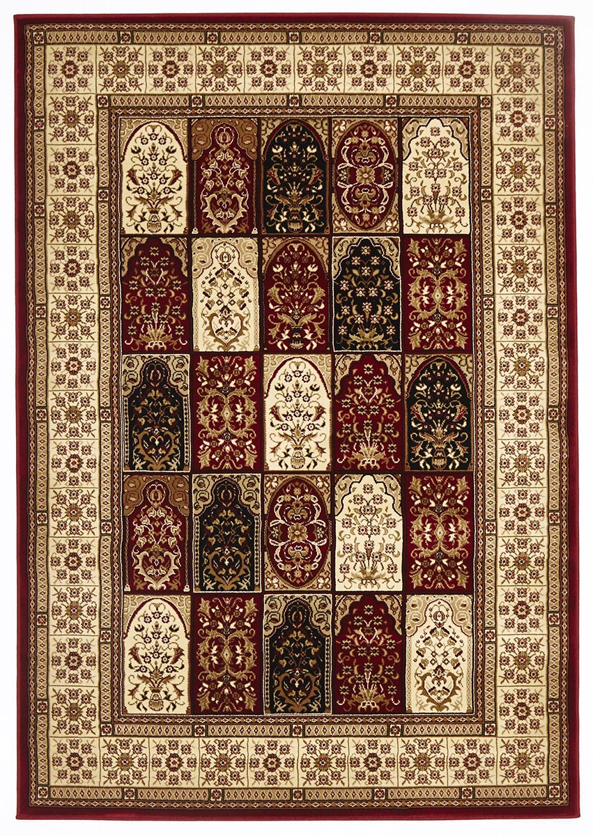 Panel Design Area Rug Traditional Panel Design Burgundy with Ivory