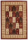 Traditional Panel Design Burgundy with Ivory - Fantastic Rugs