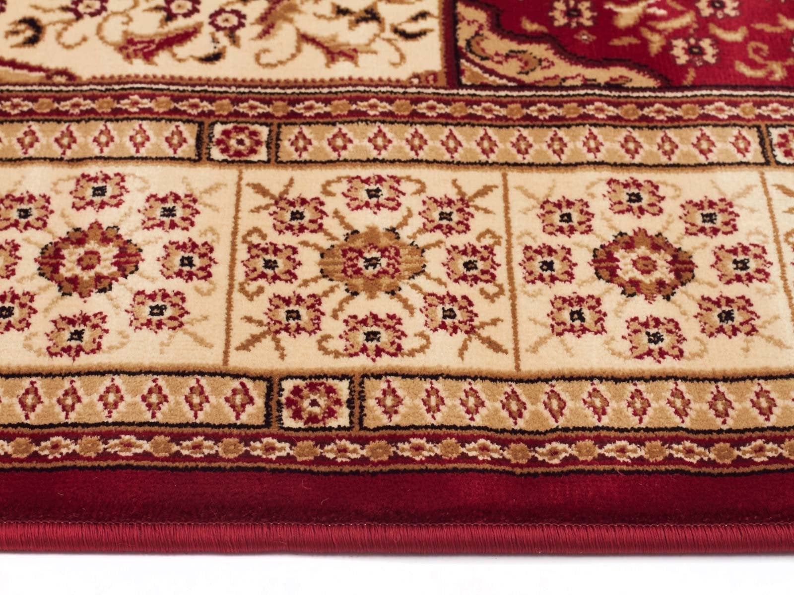 Sydney Panel Pattern Burgundy Ivory Runner Runner Rug