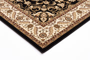 Medallion Rug Black with Ivory Border - Fantastic Rugs