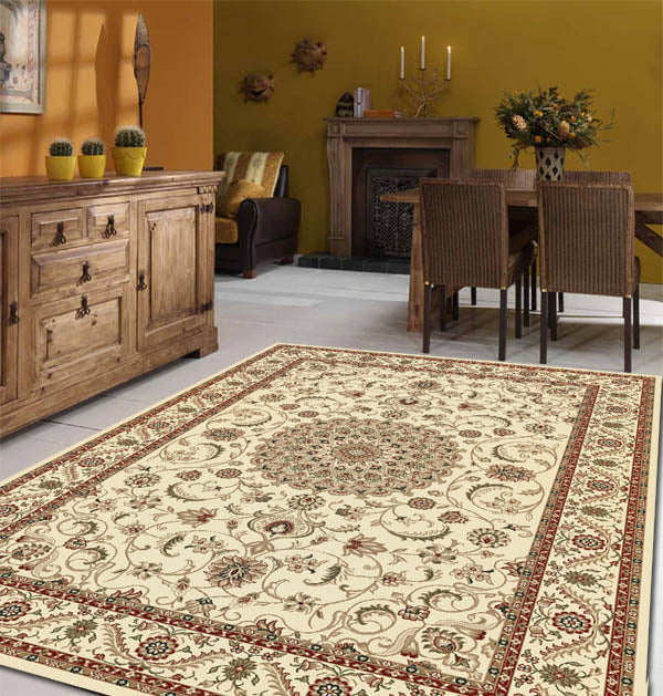 Medallion Rug Ivory with Ivory Border - Fantastic Rugs