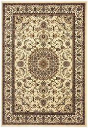 Sydney Collection Medallion Rug Ivory With Ivory Border