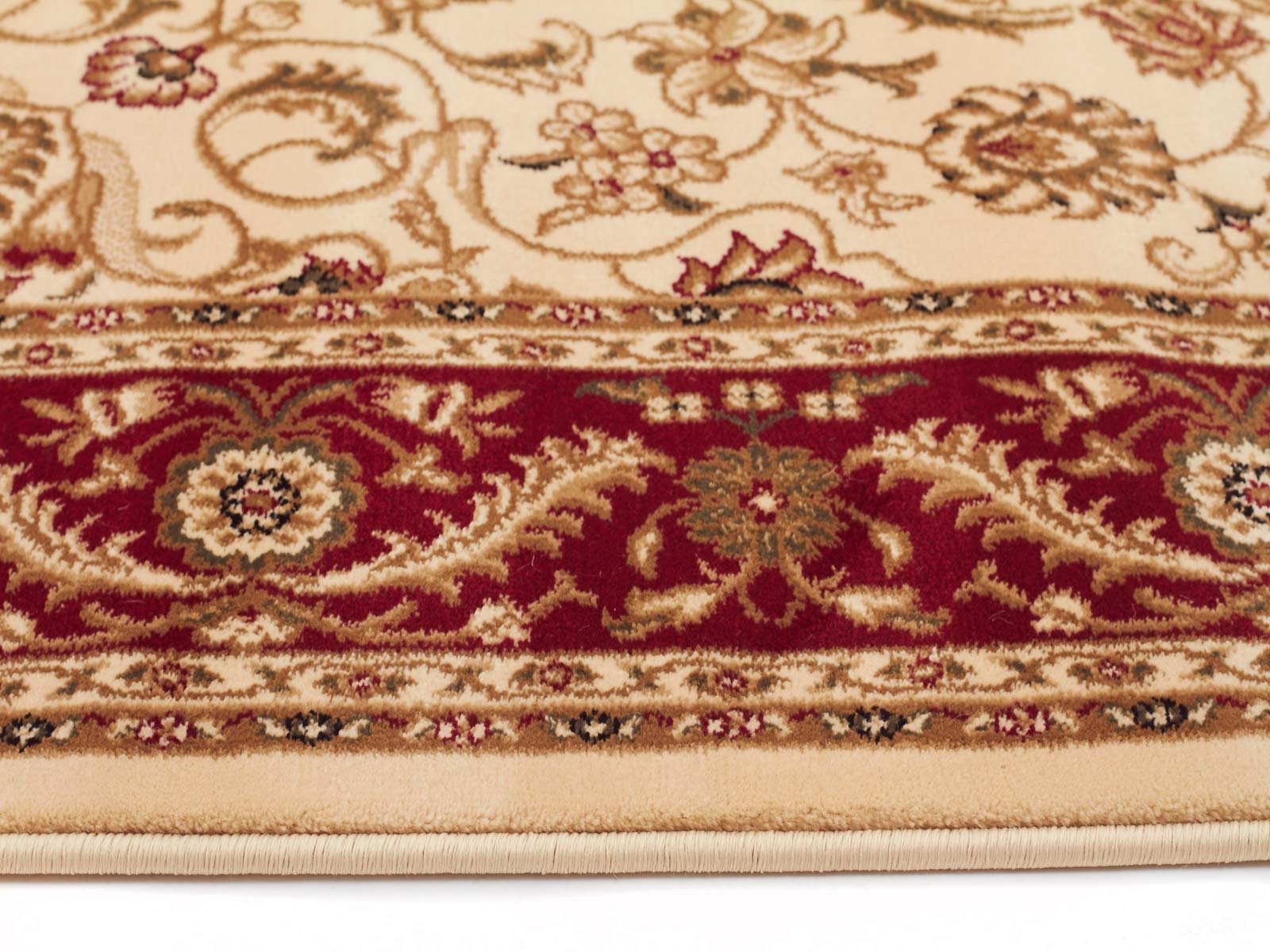 Medallion Rug Ivory with Red Border - Fantastic Rugs