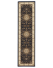 Medallion Rug Navy with Ivory Border - Fantastic Rugs