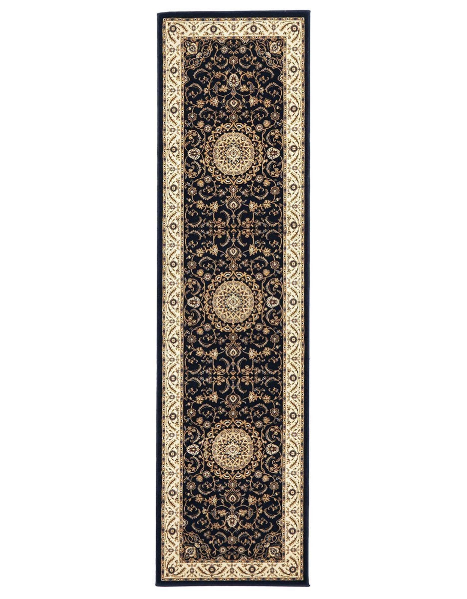 Sydney Medallion Runner Blue With Ivory Border Runner Rug