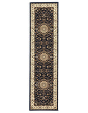 Sydney Medallion Runner Blue With Ivory Border Runner Rug