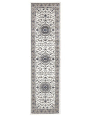 Sydney Collection Medallion Rug White With Beige Border