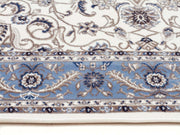 Sydney Medallion Runner White With Blue Border Runner Rug