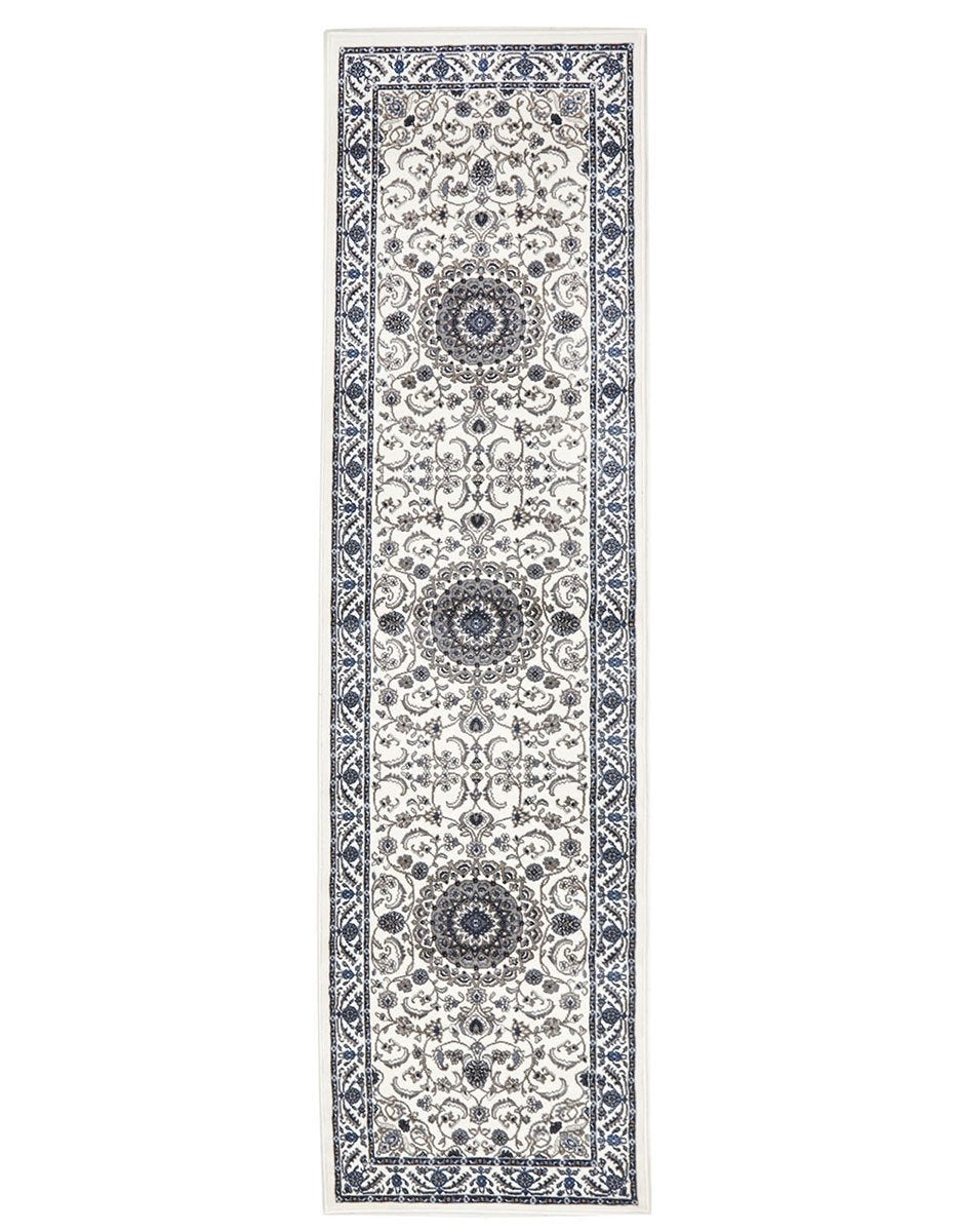 Sydney Medallion Runner White With White Border Runner Rug