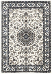 Sydney Collection Medallion Rug White With White Border