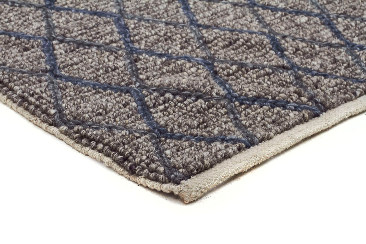 Luxury Madras Felted Wool Rug Blue Grey - Fantastic Rugs