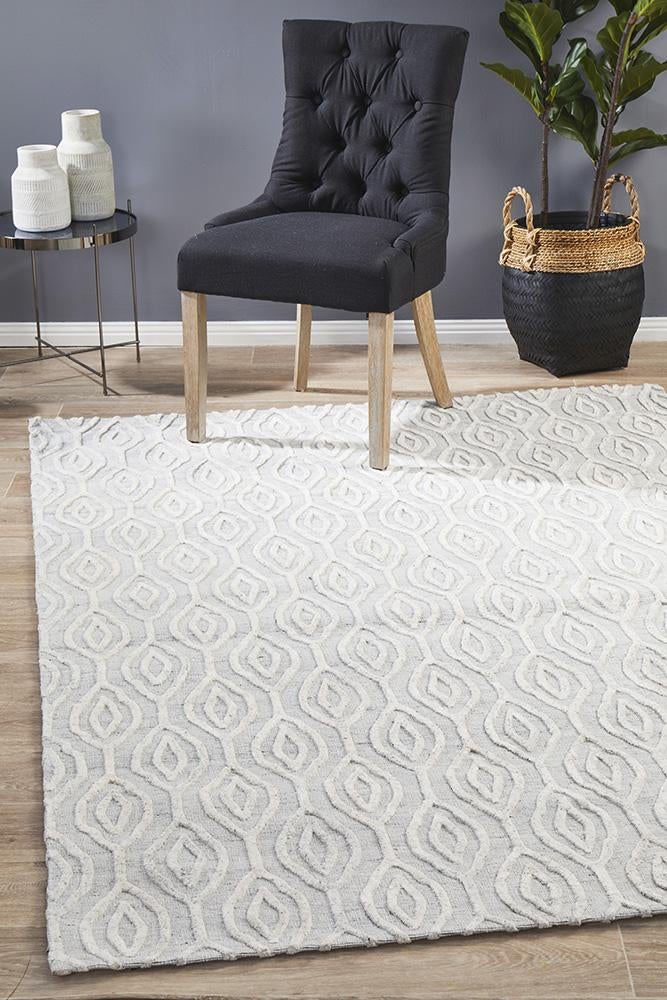 Visions Winter Wish White Modern Rug